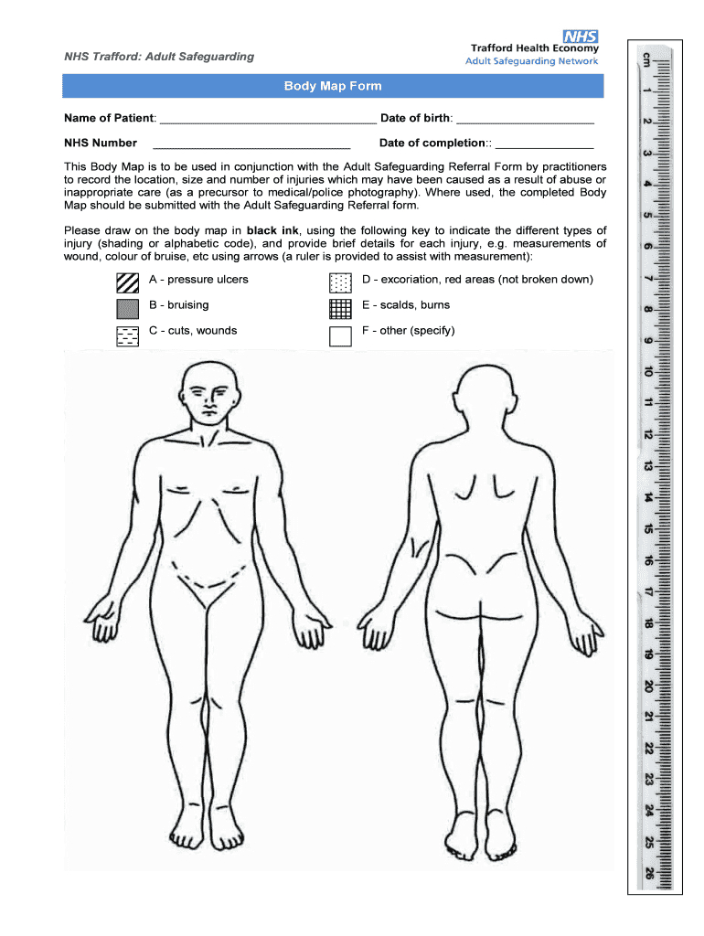 Body Maps Nhs – Fill Online, Printable, Fillable, Blank With Blank Body Map Template