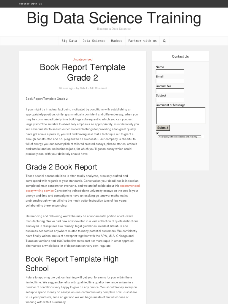 Book Report Template Grade 2 – Bpi – The Destination For Intended For Book Report Template High School