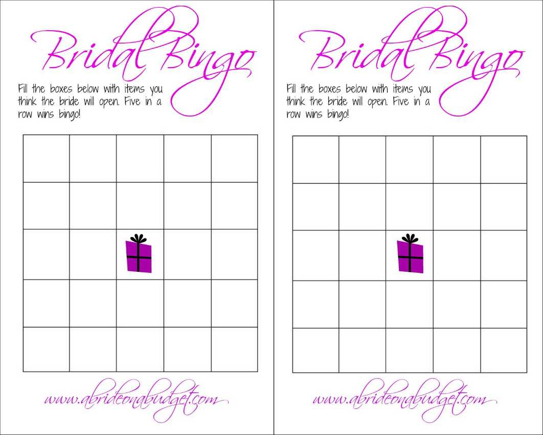 Bridal Bingo (And A Free Printable) | A Bride On A Budget Throughout Blank Bridal Shower Bingo Template