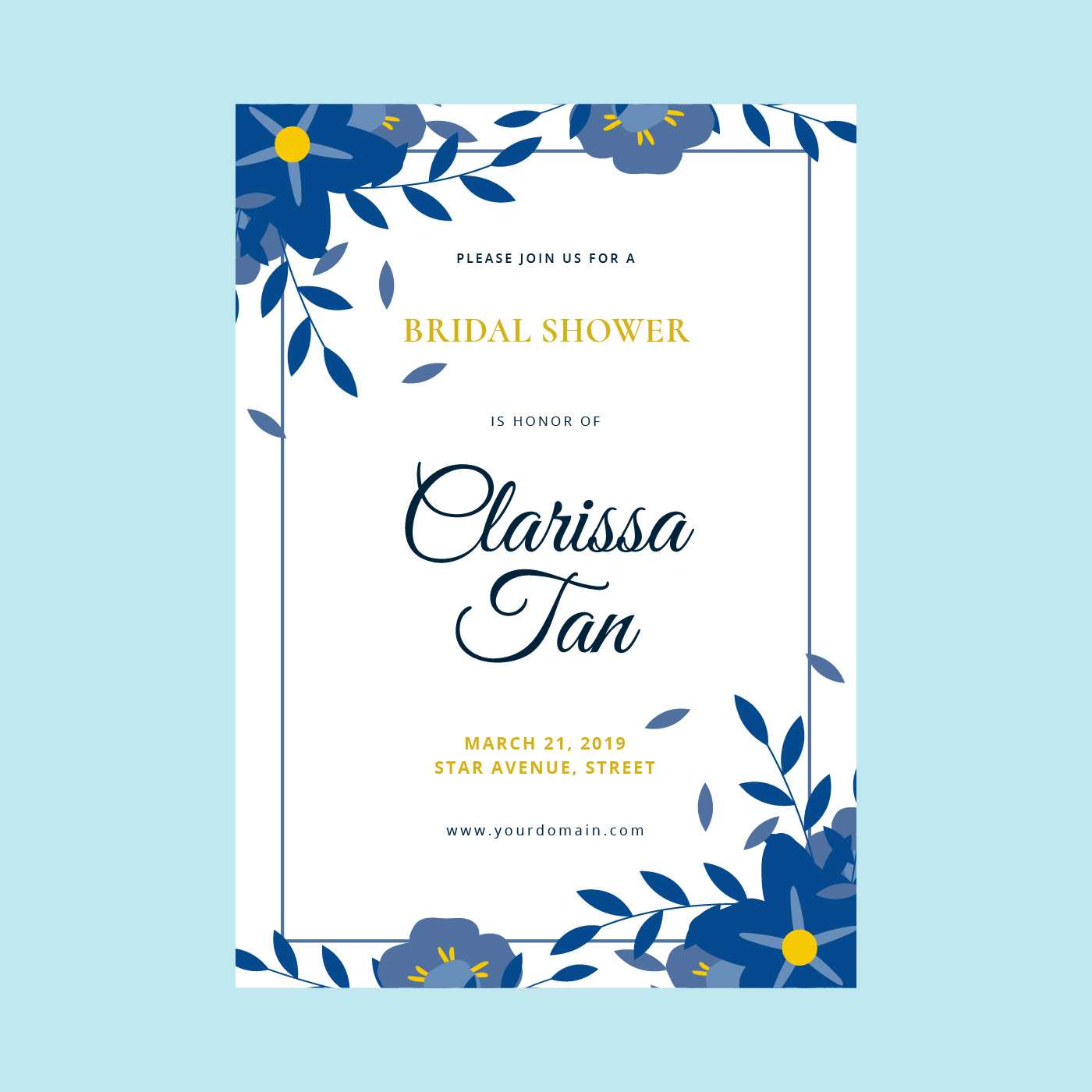 Bridal Shower Invitation Vector Template – Download Free Intended For Free Bridal Shower Banner Template