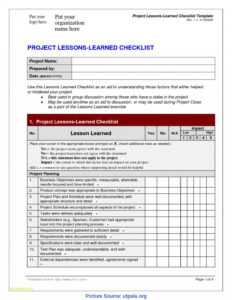 Briliant Lessons Learned Checklist Prince2-Lessons-Learned for Prince2 Lessons Learned Report Template