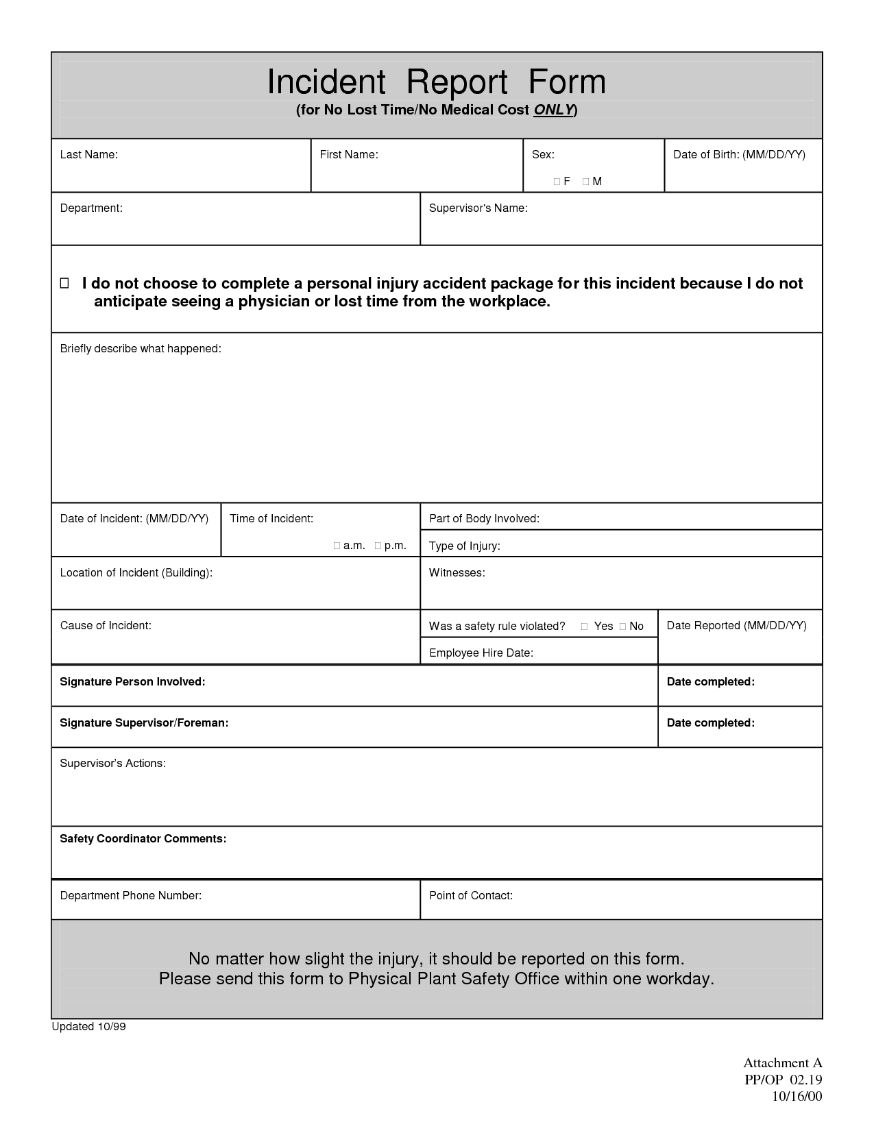 Brilliant Report Template For Incident Example Of Incident Within Customer Incident Report Form Template