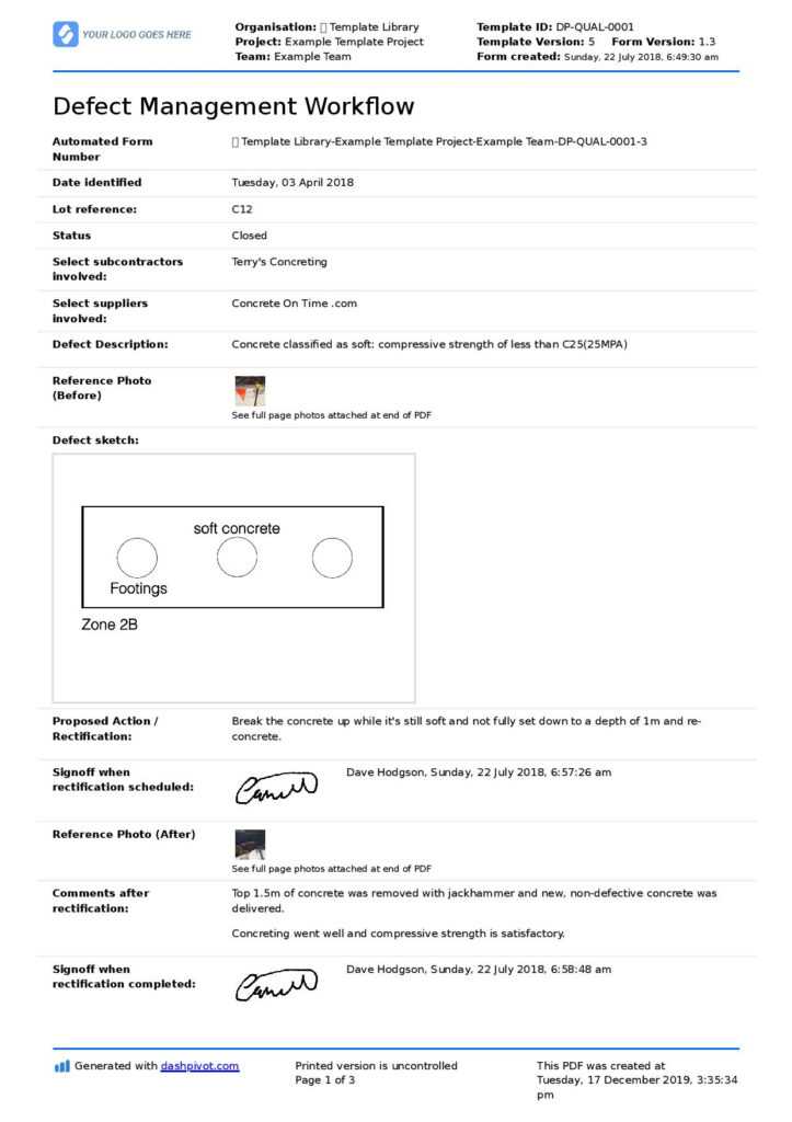 Building Defect Report Template – Creative.maexproit.com