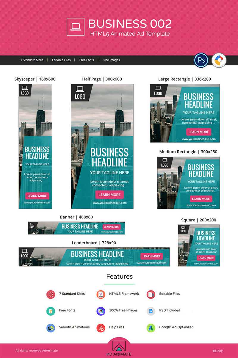 'business 002 – Html5 Ad' – Animated Banner №71312 Throughout Animated Banner Template