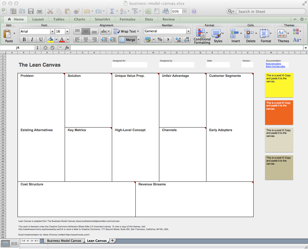 Business Model Canvas And Lean Canvas Templates. | Neos Chonos With Regard To Lean Canvas Word Template