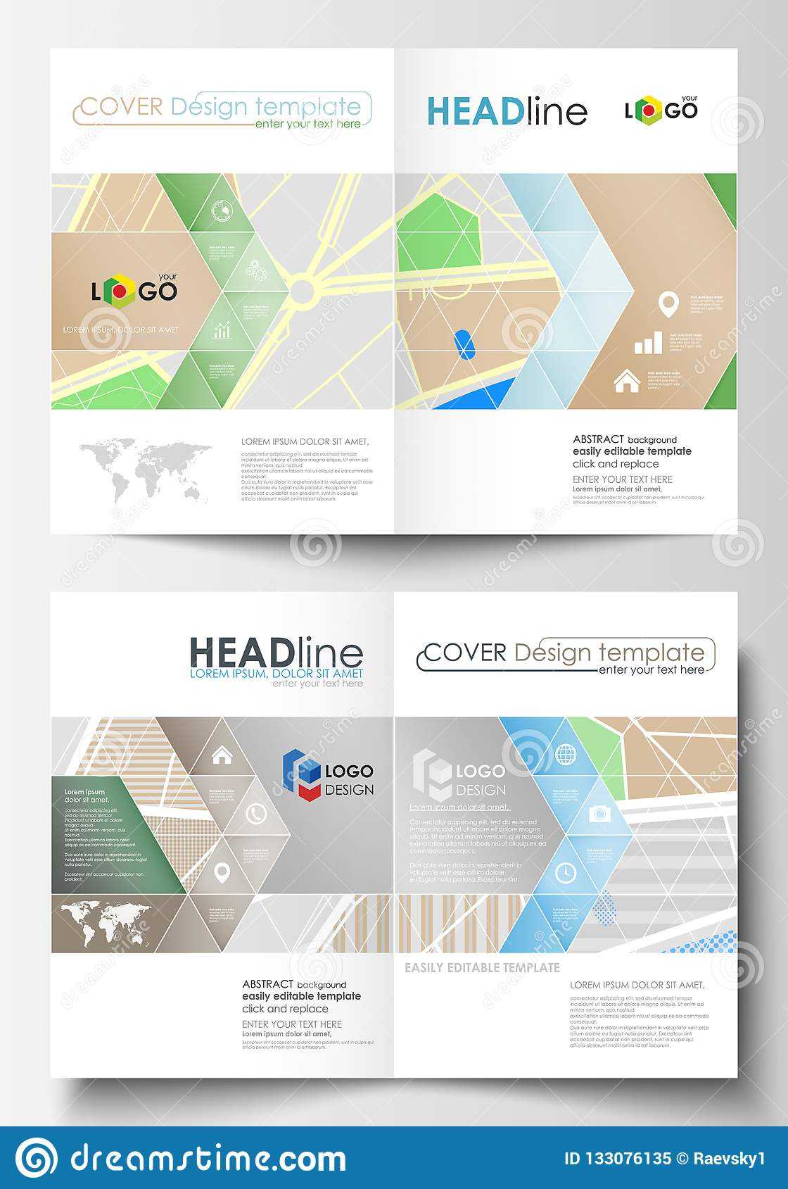 Business Templates For Bi Fold Brochure, Magazine, Flyer Or Inside Blank City Map Template