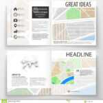Business Templates For Square Bi Fold Brochure, Magazine For Blank City Map Template