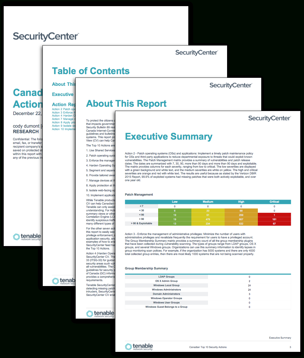 Canadian Top 10 Security Actions – Sc Report Template | Tenable® For Information Security Report Template