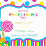 Candyland Birthday Invitations Printable Sweet Shoppe Invite Regarding Blank Candyland Template