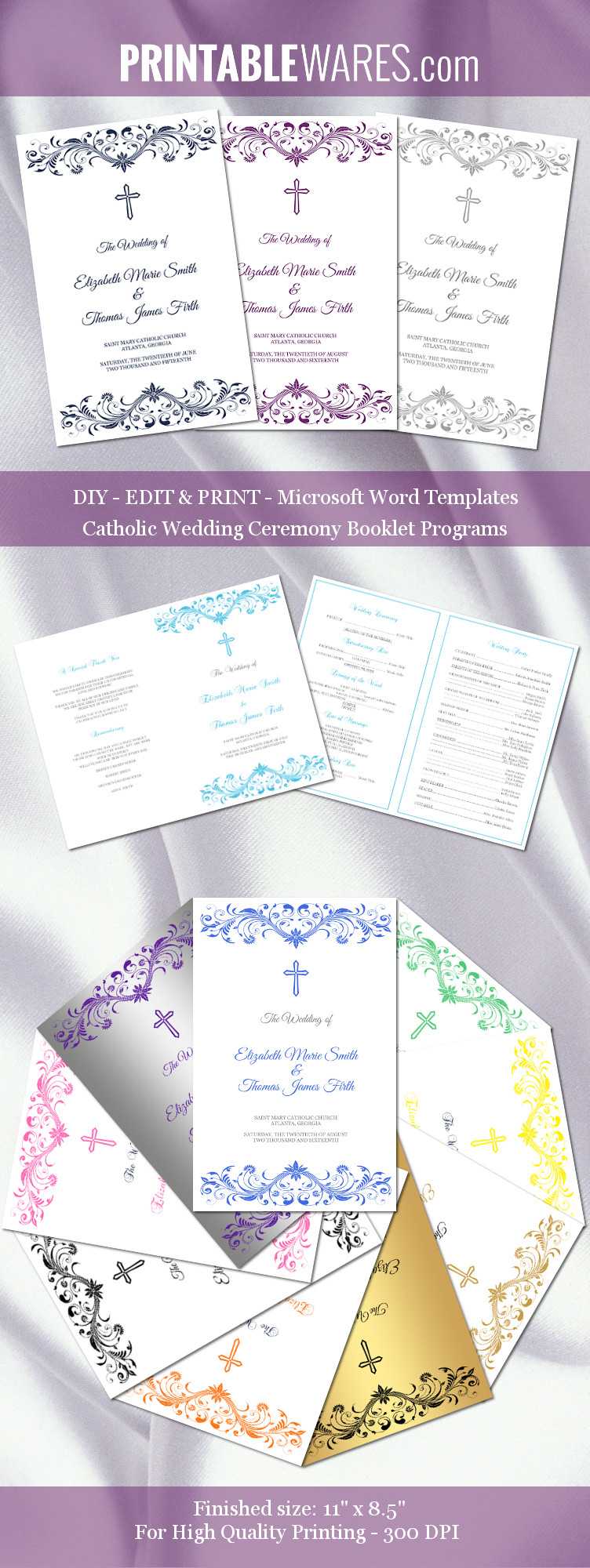 Catholic Wedding Program Templates, Word Booklet Within Church Program Templates Word