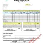 Cbse Report Card Format For Primary Classes  I To V For High School Student Report Card Template