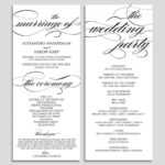Ceremony Program Template - Calep.midnightpig.co intended for Free Printable Wedding Program Templates Word