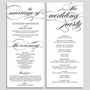 Ceremony Program Template - Calep.midnightpig.co intended for Free Printable Wedding Program Templates Word