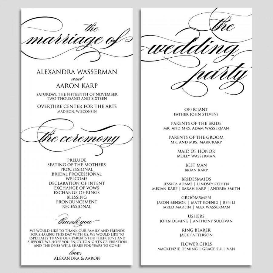 Ceremony Program Template – Calep.midnightpig.co Intended For Free Printable Wedding Program Templates Word