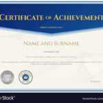 Certificate Achievement Template Blue Theme With Regard To Blank Certificate Of Achievement Template
