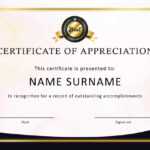 Certificate Of Appreciation Template Free Download – Falep Inside Blank Certificate Templates Free Download