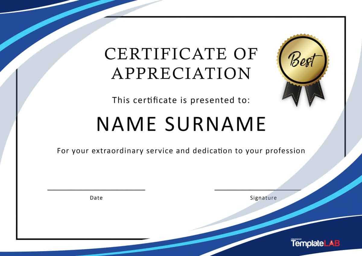 Certificate Of Appreciation Template Free Download – Falep Regarding Blank Certificate Templates Free Download
