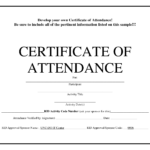 Certificate Of Attendance Template Word Free – Calep For Training Certificate Template Word Format