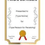 Certificate Templates Pertaining To Blank Certificate Of Achievement Template