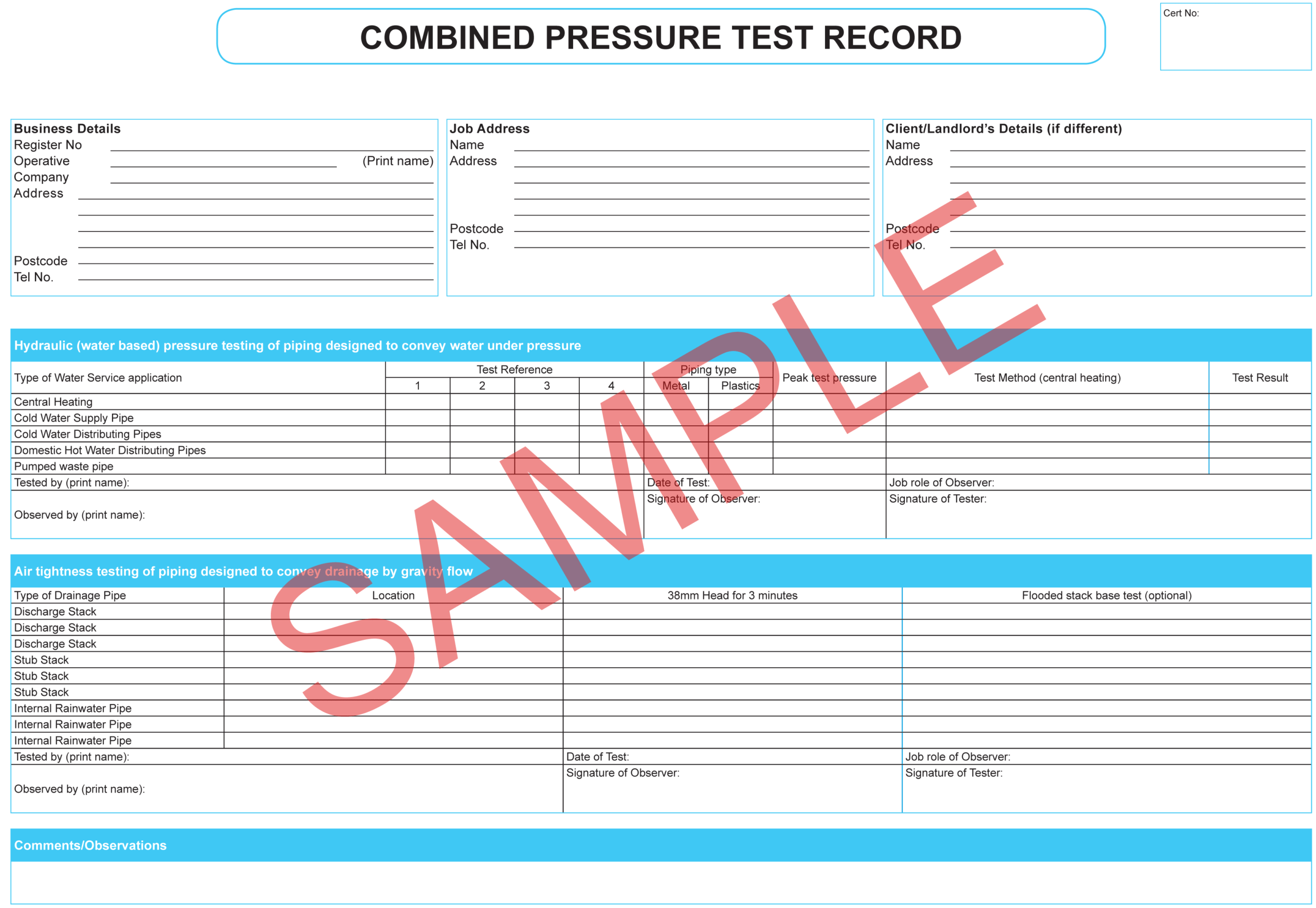 Certificates | Everycert With Hydrostatic Pressure Test Report Template