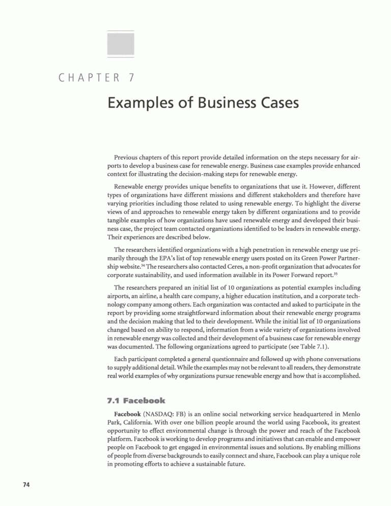 Chapter 7 Examples Of Business Cases Developing A Pertaining To Section 7 Report Template