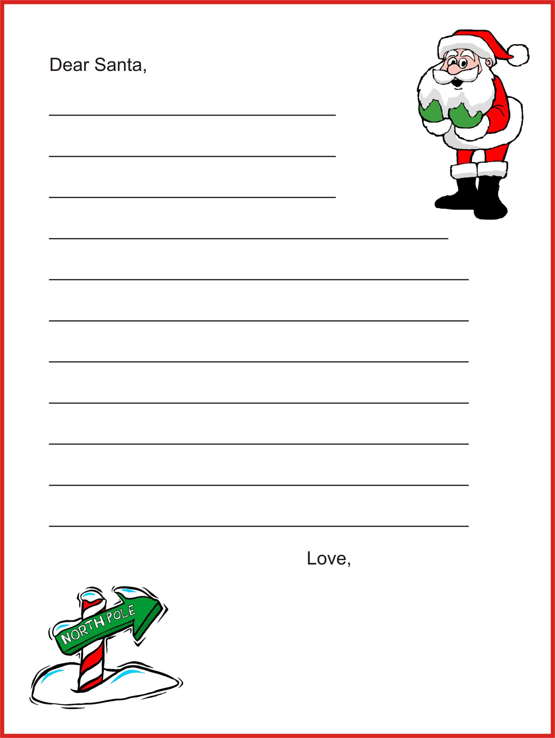 Christmas Letter Template – Calep.midnightpig.co With Regard To Blank Letter Writing Template For Kids