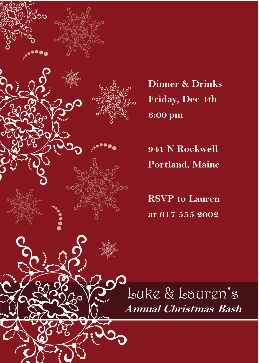 Christmas Party Invitation Templates Free Word For Free Dinner Invitation Templates For Word