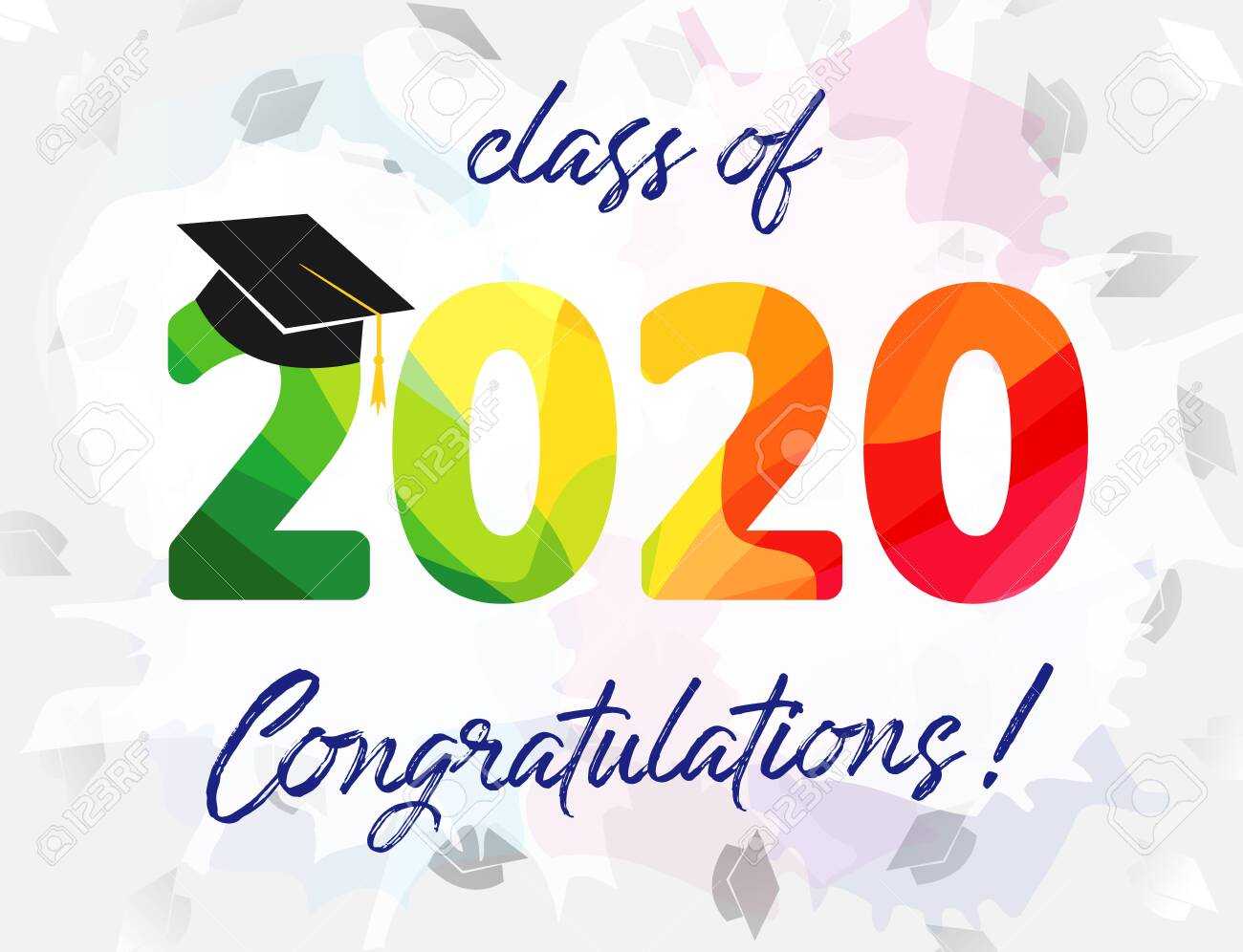 Class Of 2020 Year Graduation Banner, Awards Concept. Shining.. Within Graduation Banner Template