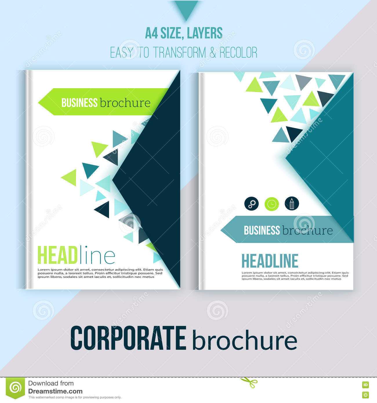 Clean Brochure Design, Annual Report, Cover Template In Report Cover Page Template Word