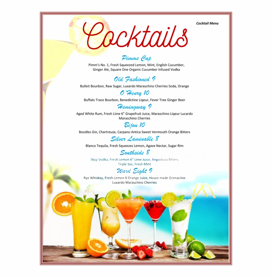 Cocktail Drinks Menu Template Free 239534 – Cocktail Menu Regarding Cocktail Menu Template Word Free