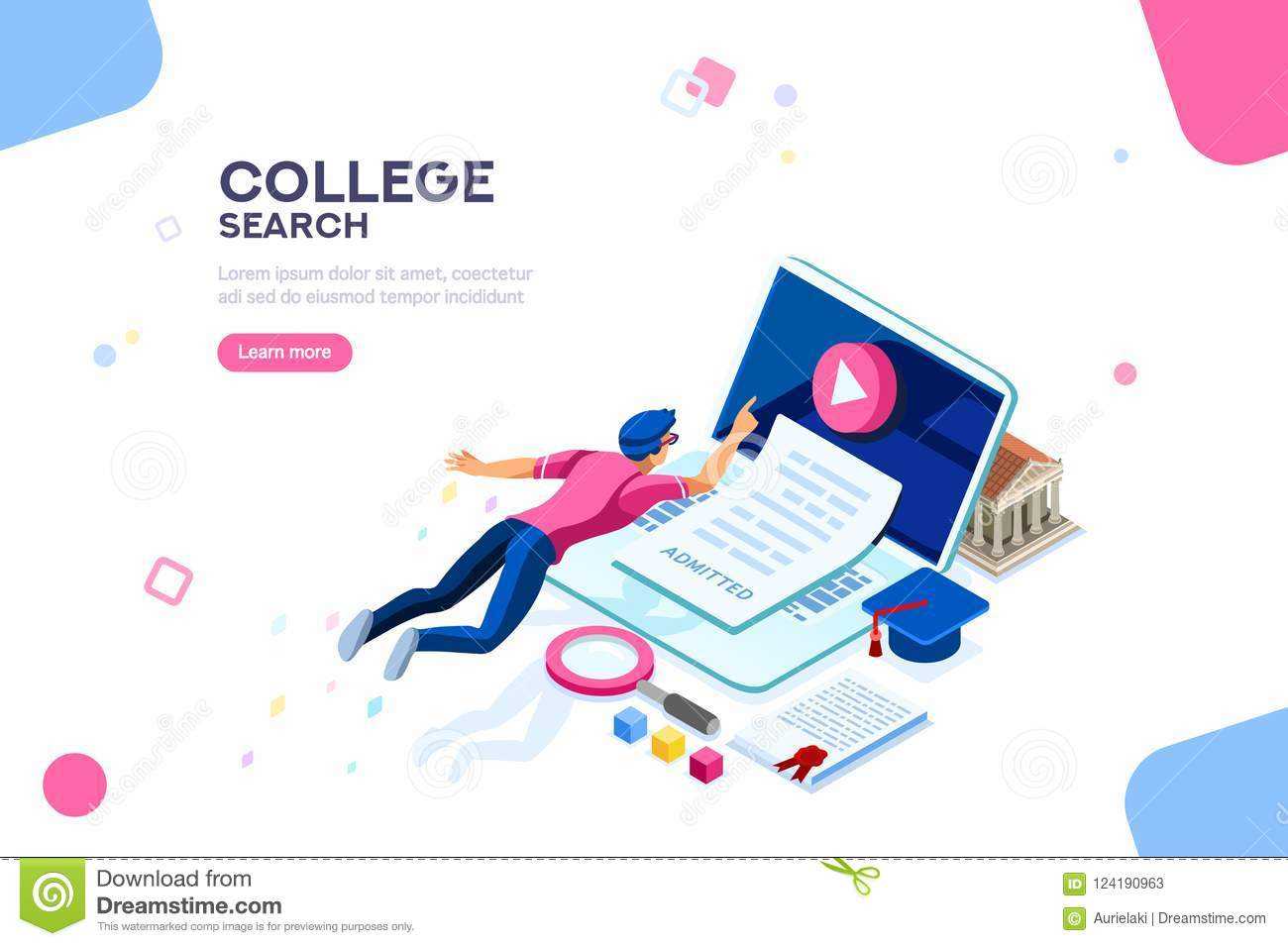 College Web Page Banner Template Stock Vector – Illustration For College Banner Template