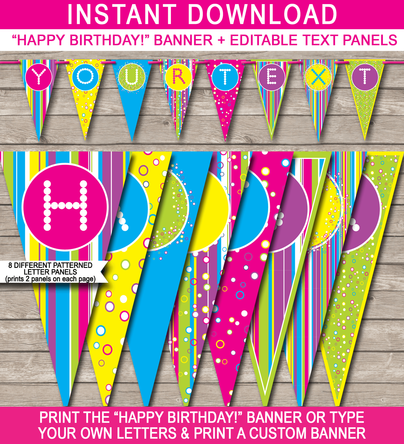 Colorful Banner Template Inside Diy Birthday Banner Template