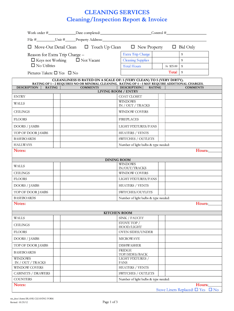 Commercial Cleaning Template – Fill Online, Printable Regarding Cleaning Report Template