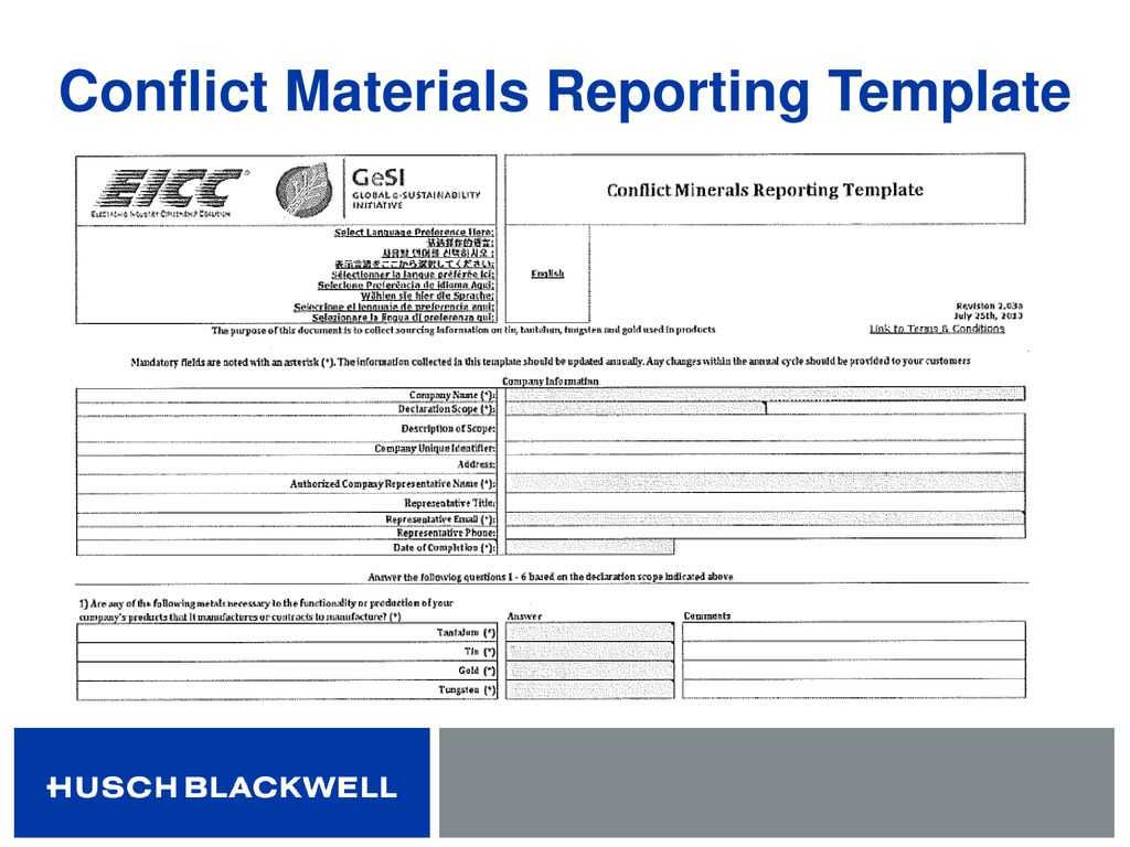 Conflict Minerals: Not Just For Public Companies – What Pertaining To Eicc Conflict Minerals Reporting Template