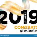 Congratulations Graduates Class Of 2019 Vector Logo For Graduation Banner Template
