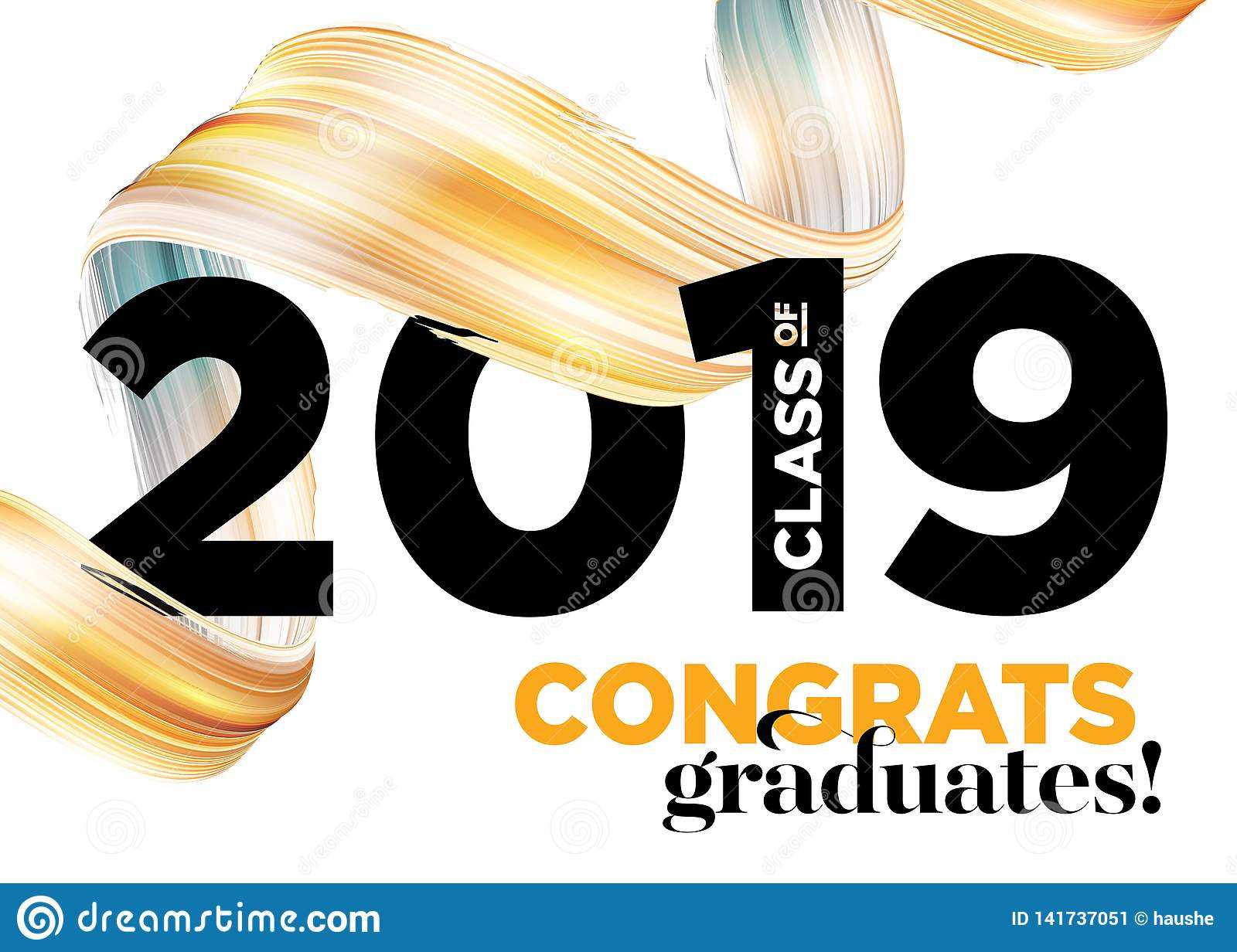 Congratulations Graduates Class Of 2019 Vector Logo For Graduation Banner Template