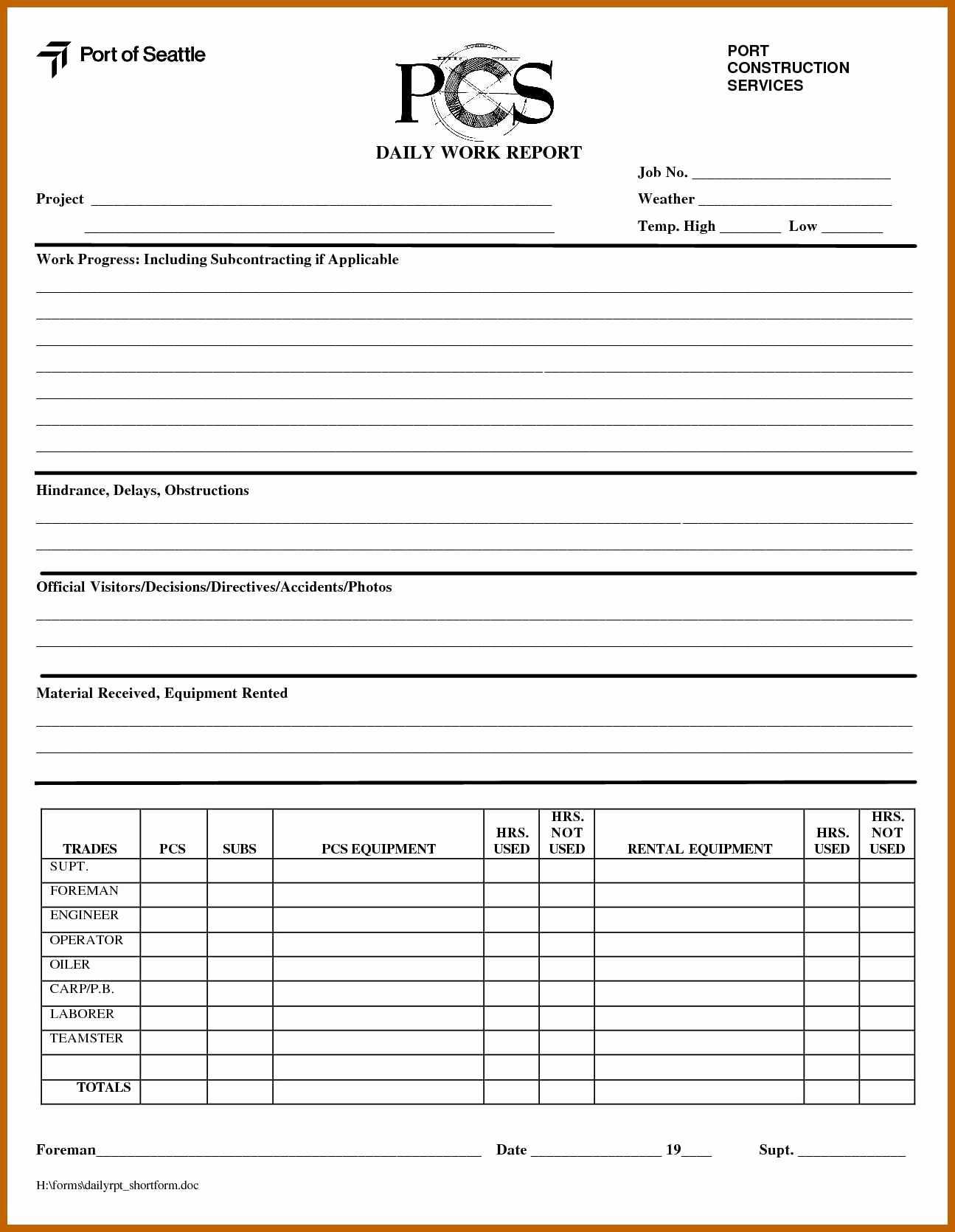 Construction Daily Work Report Template – Calep.midnightpig.co Throughout Construction Daily Report Template Free