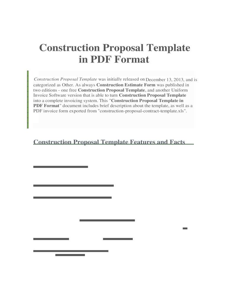 Construction Forms – 41 Free Templates In Pdf, Word, Excel In Free Construction Proposal Template Word