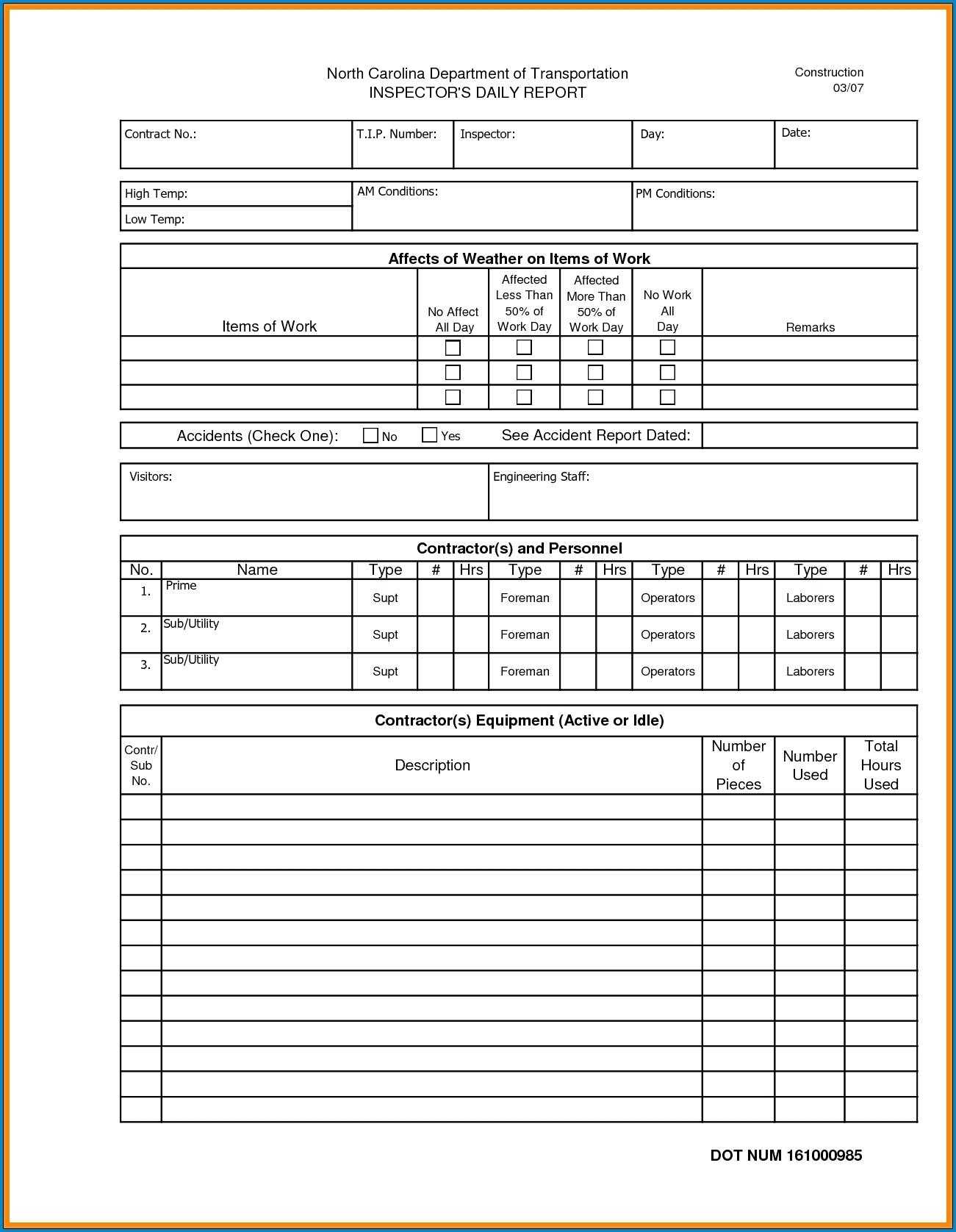 Construction Reports Template – Refat Pertaining To Construction Daily Progress Report Template