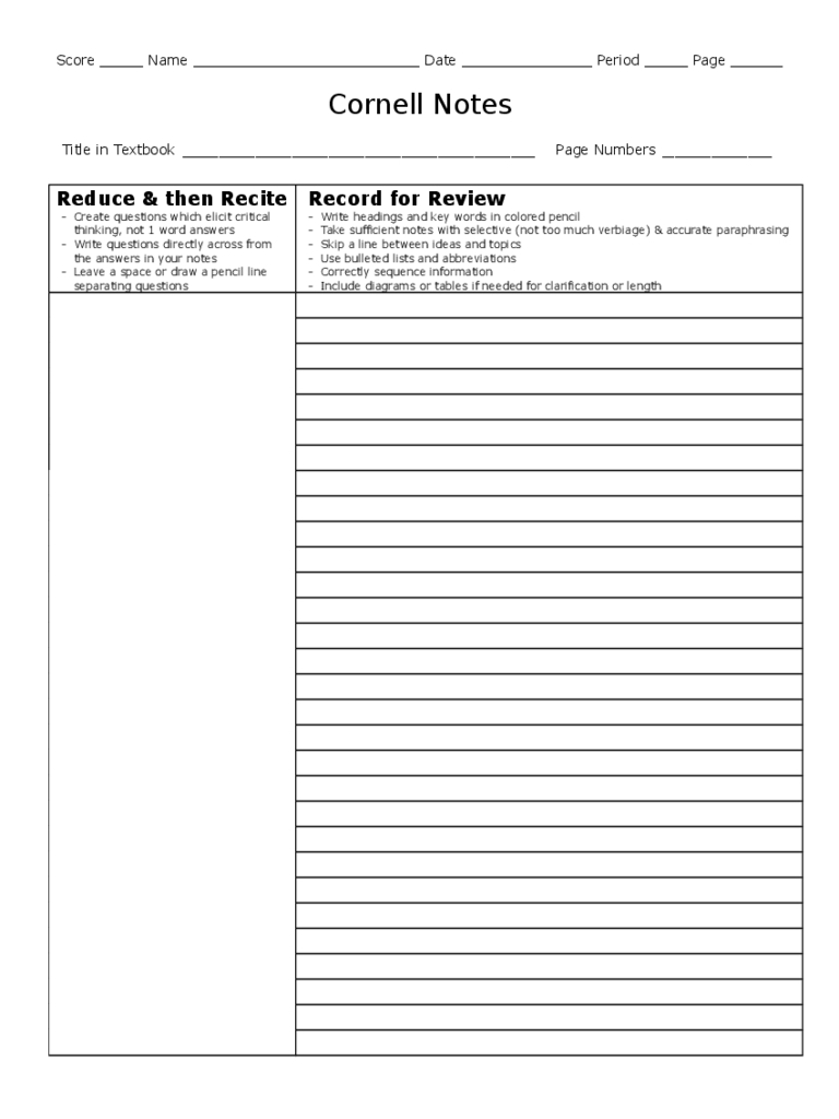 Cornell Notes Template – 8 Free Templates In Pdf, Word Pertaining To Cornell Note Template Word