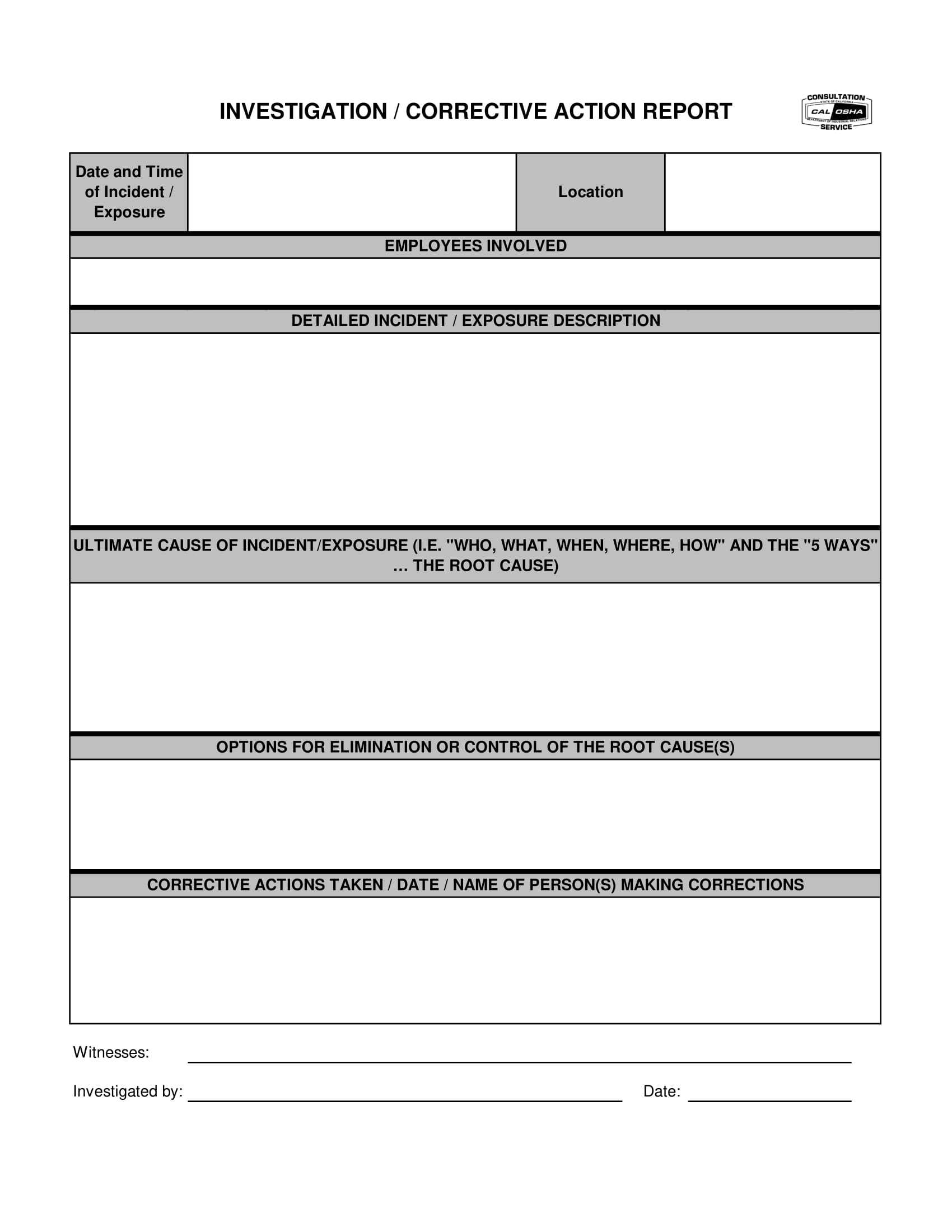 Corrective Action Report - Dalep.midnightpig.co With Corrective Action Report Template
