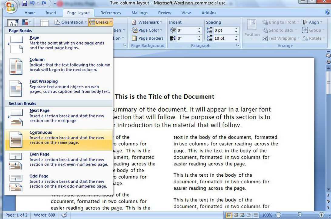 Create A Two Column Document Template In Microsoft Word – Cnet With Regard To Booklet Template Microsoft Word 2007