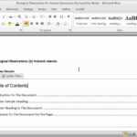 Creating A Table Of Contents In A Word Document – Part 1 With Word 2013 Table Of Contents Template