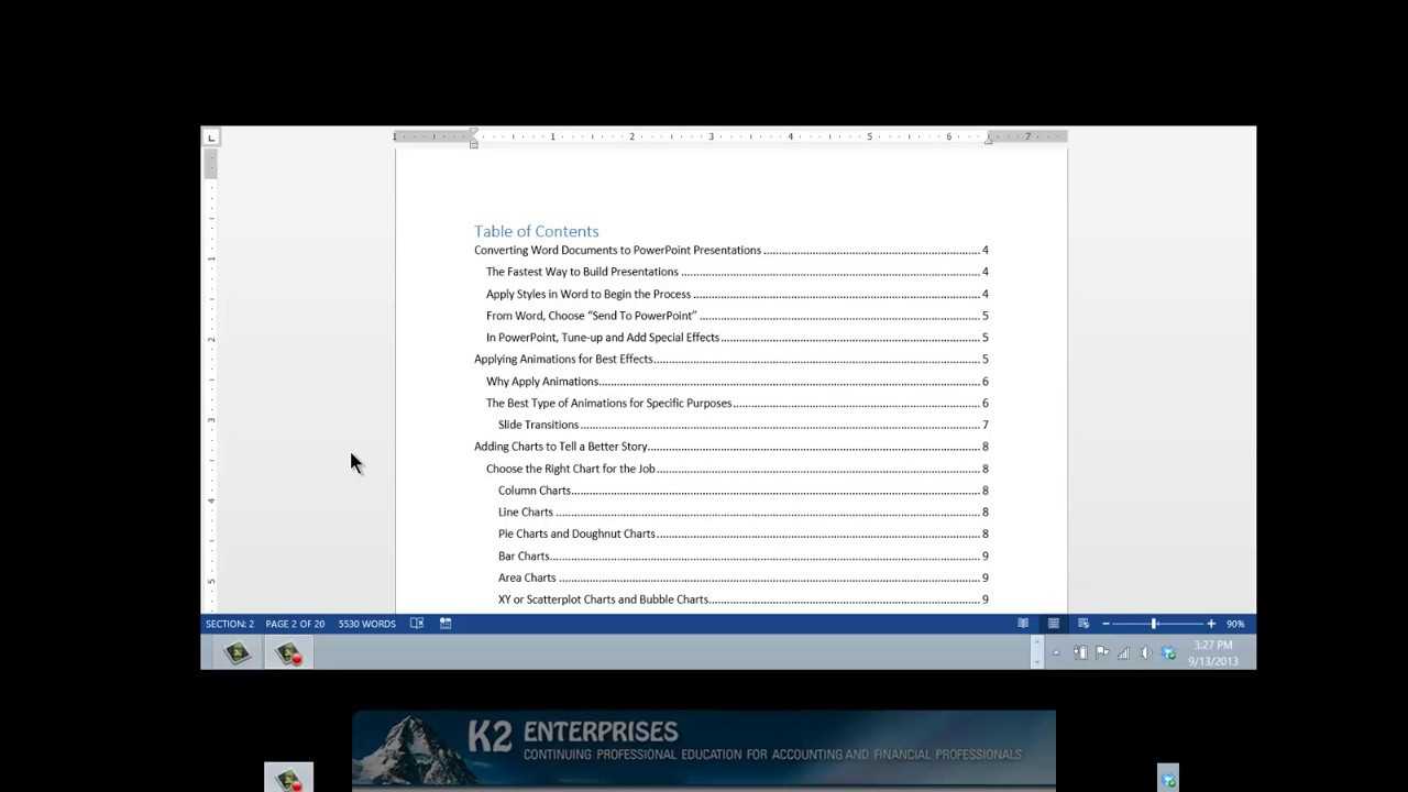 Creating A Table Of Contents In Word Regarding Word 2013 Table Of Contents Template