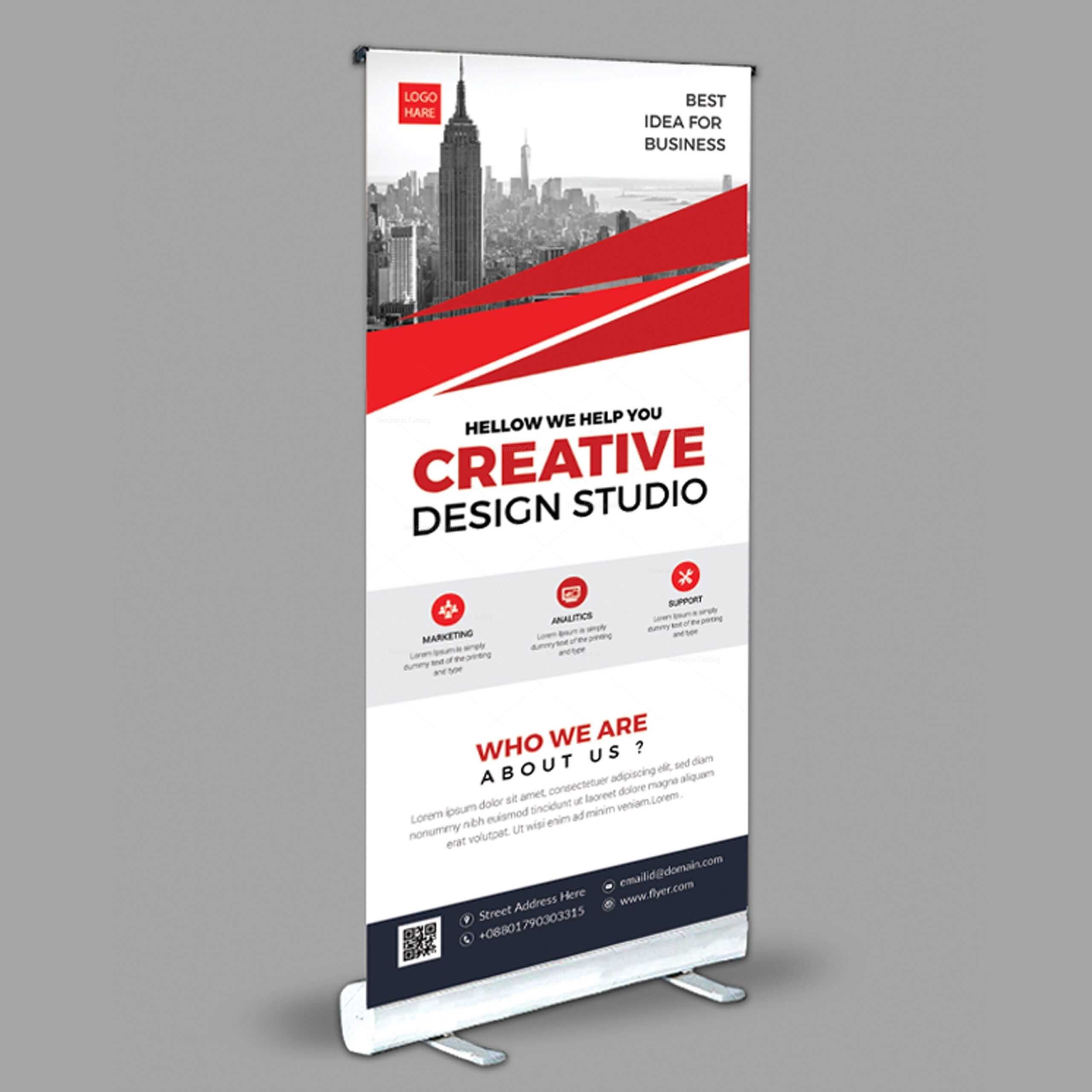 Creative Roll Up Banner Design Template 001971 Within Retractable Banner Design Templates