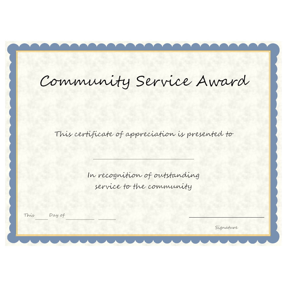 Customer Service Award Template - Dalep.midnightpig.co In Community Service Template Word