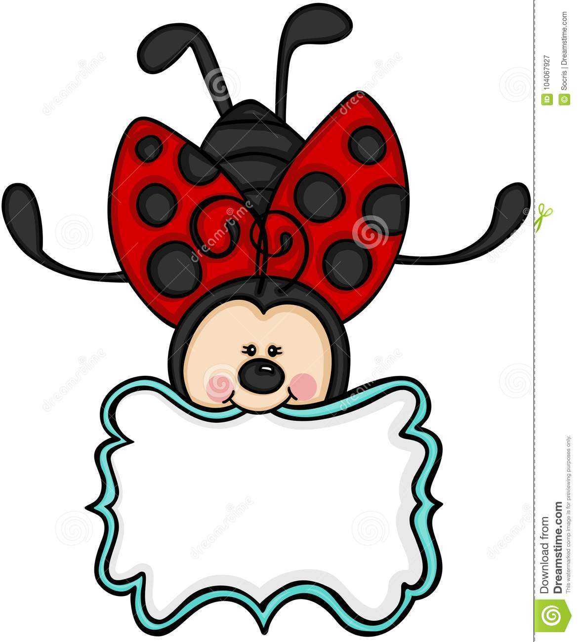 Cute Ladybug With Blank Label Sticker Stock Vector With Regard To Blank Ladybug Template