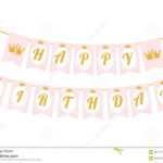 Cute Pennant Banner As Flags With Letters Happy Birthday In In Printable Letter Templates For Banners