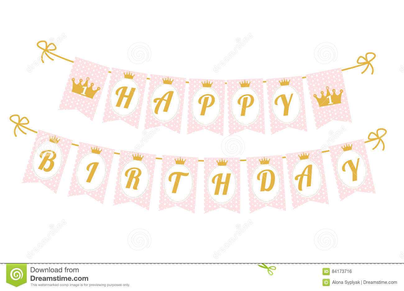 Cute Pennant Banner As Flags With Letters Happy Birthday In In Printable Letter Templates For Banners