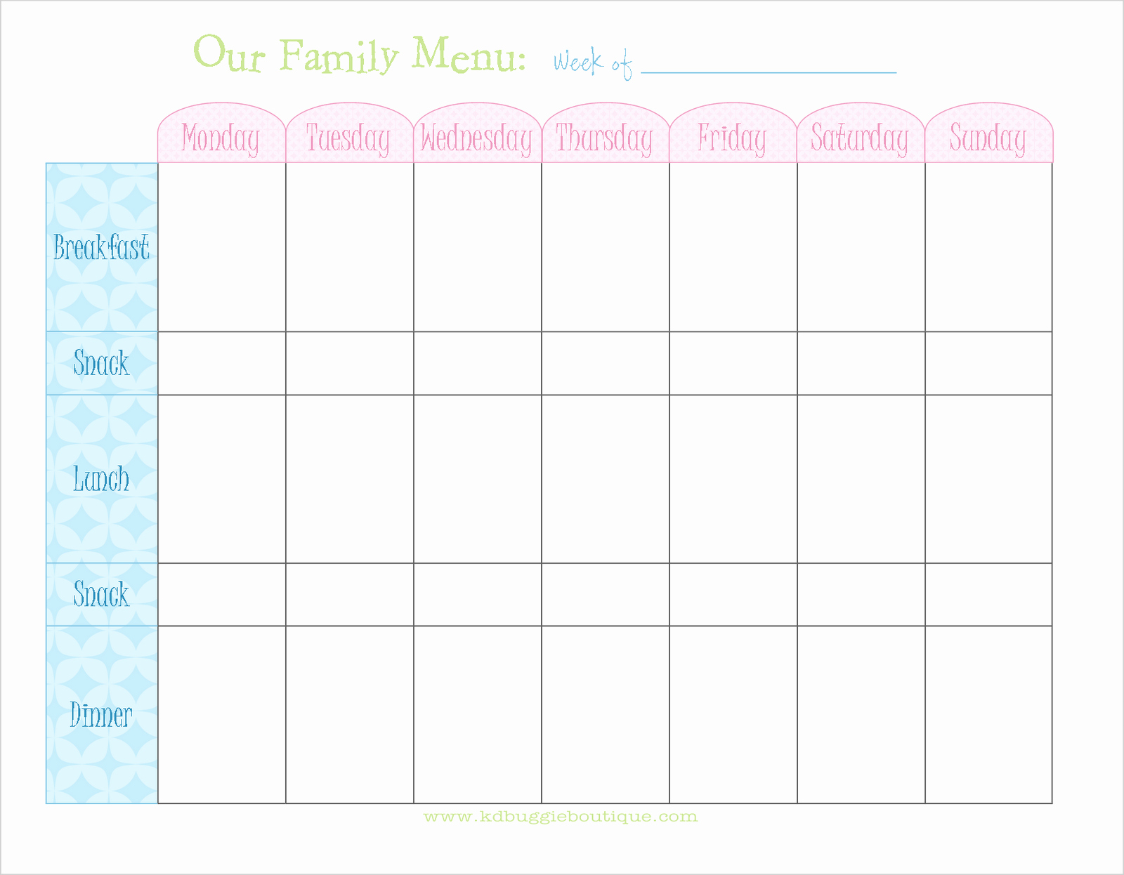 Cute Weekly Meal Planner Template – Falep.midnightpig.co Throughout Meal Plan Template Word